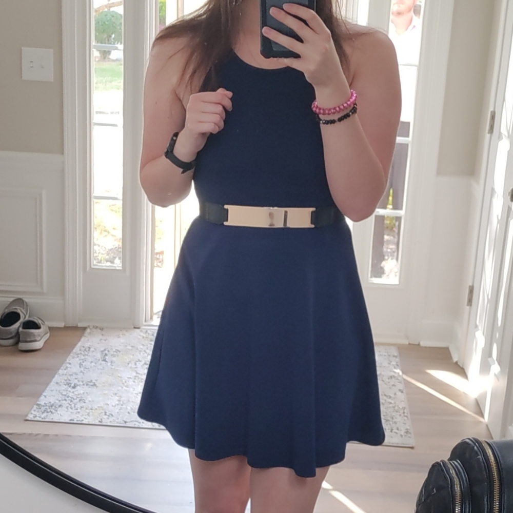 Navy halter dress